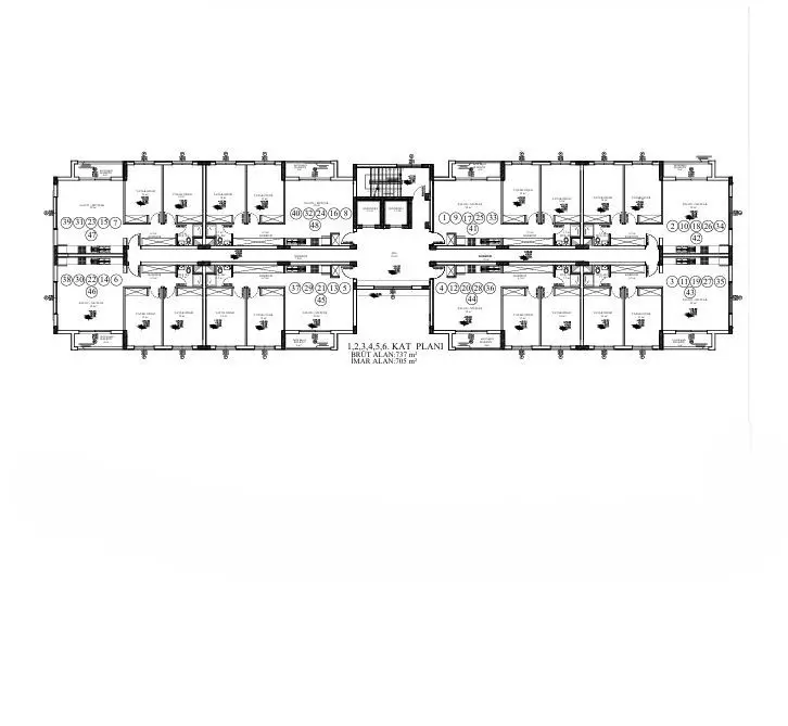 Berçem İnşaat Balıkesir Projesi Kıbrıs 1-6 kat planları