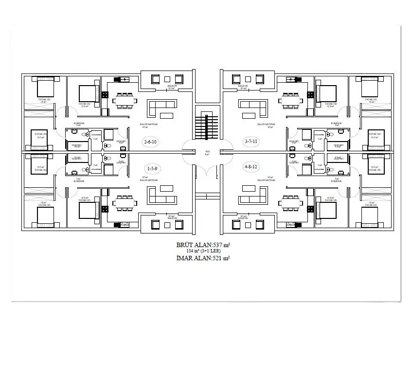 Berçem İnşaat Terra House Projesi Kıbrıs mimari plan 1