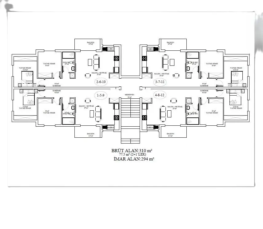 Berçem İnşaat Terra House Projesi Kıbrıs mimari plan 2