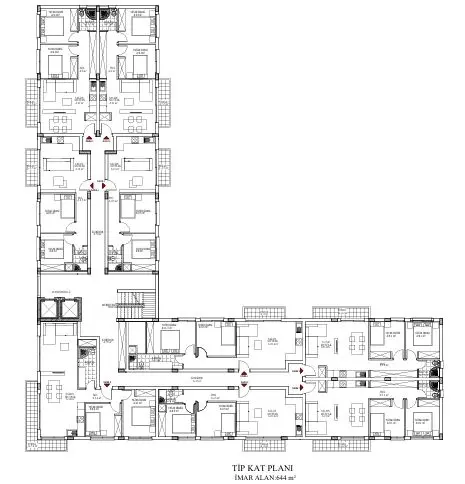 Kıbrıs'ta Berçem İnşaat VIA 360 Dedeoğlu Projesi zemin kat mimari planı